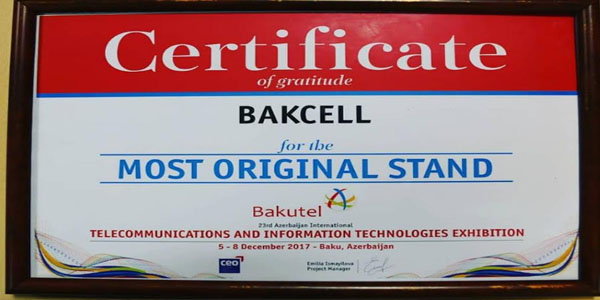 Bakcell-in stendi “BakuTel-2017” sərgisinin ən orijinal stendi seçildi (R)