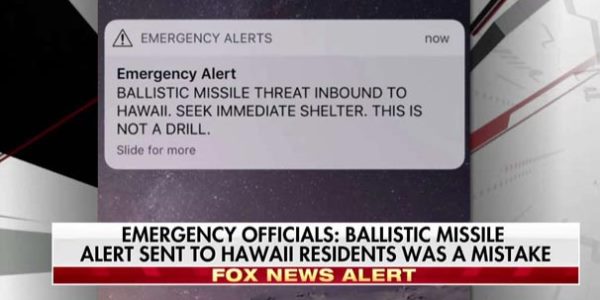 ABŞ Havay ştatı ballistik raket həyəcanı