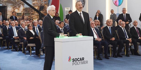 Azərbaycan və İtaliya prezidentləri “SOCAR Polymer” zavodunun açılışında (FOTOLAR)