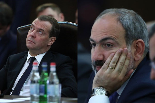 Dmitri Medvedev Nikol Paşinyanı pərt edib, zaldakılar gülüşdü (VİDEO)