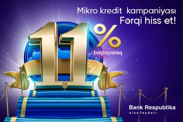 Bank Respublika mikro kreditlər üzrə faiz dərəcəsini endirdi (R)