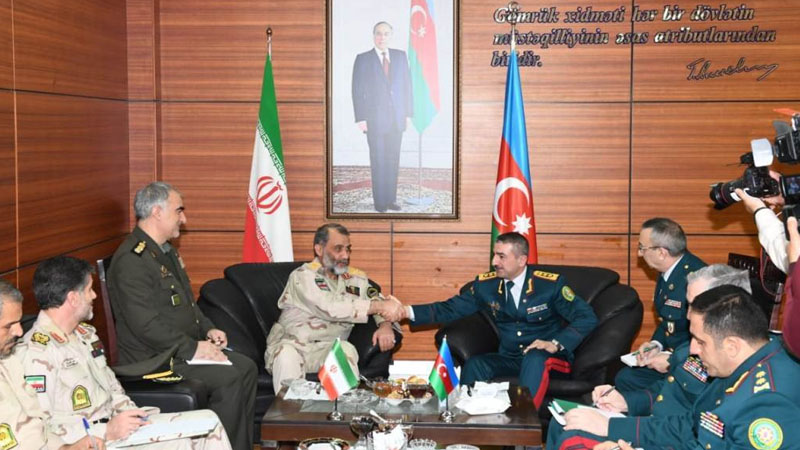 Generallar Azərbaycan-İran sərhədində görüşdü (FOTOLAR)