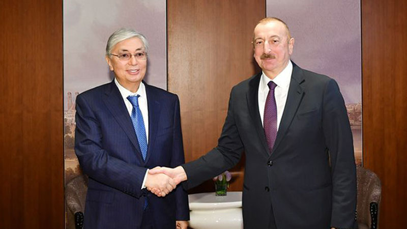 İlham Əliyev Münhendə Qazaxıstan Prezidenti ilə görüşdü (FOTO)