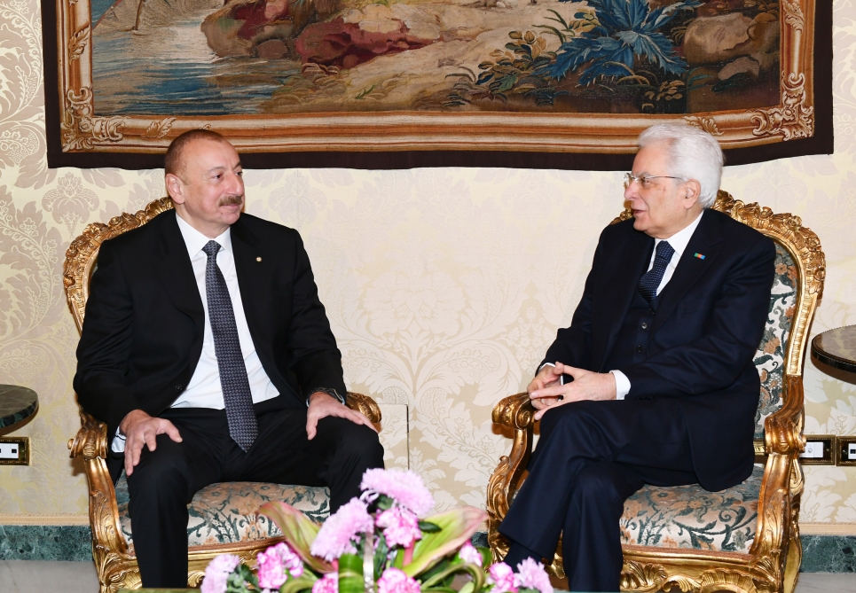 İlham Əliyev İtaliya Prezidenti ilə görüşdü (FOTOLAR)