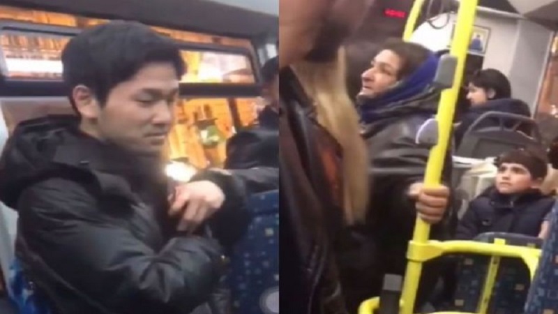 Bakıda yaşlı qadın yaponu çinli zənn edib avtobusdan qovmağa çalışdı (VİDEO)