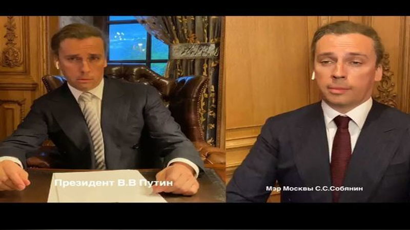 Alla Puqaçovanın əri Putinlə Sobyaninin görüşünü parodiya etdi (VİDEO)