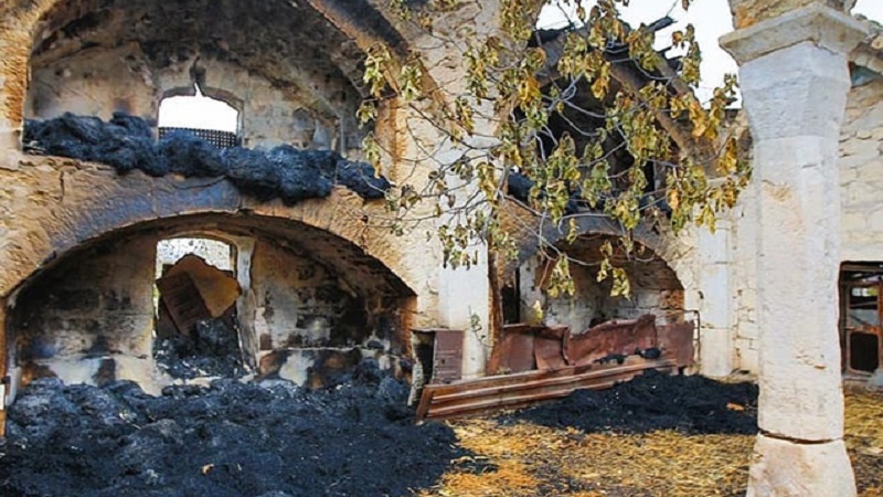 Ermənilər Ağdamdan çıxarkən bu məscidi də yandırıblar (FOTO)