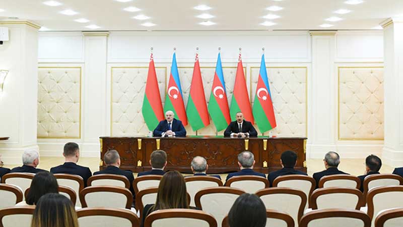 İlham Əliyev və Lukaşenkonun mətbuata bəyanatları