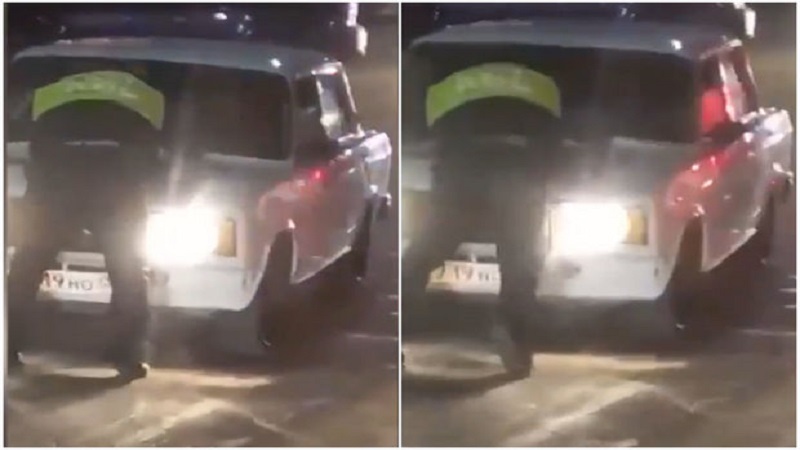 Dağıstanlı sürücü yol polisini avtomobilinin kapotunun üstündə “gəzdirdi” (VİDEO)
