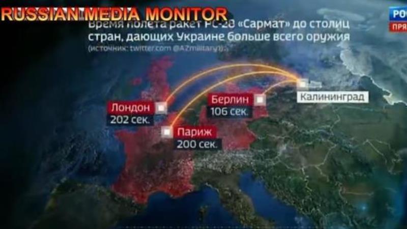 “Rossiya 1”in canlı yayımında qalmaqal: Rusiya nüvə silahı ilə bu paytaxtları vura bilər