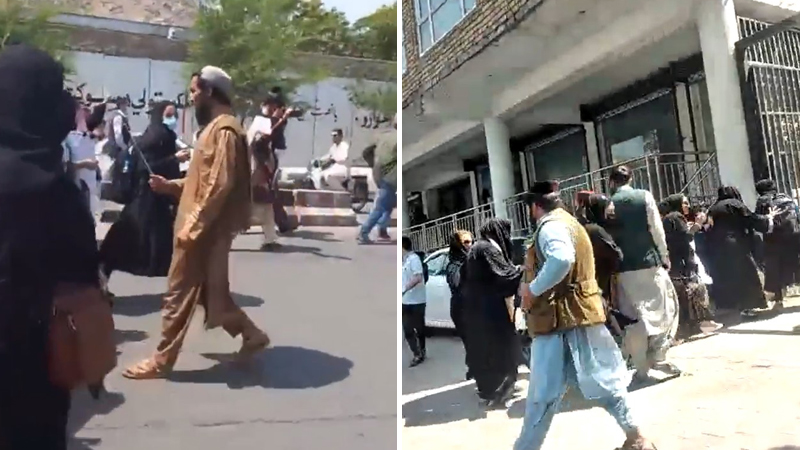 Əfqan qadınlar Kabildə aksiya keçirdi, Taliban zorakılıq etdi (VİDEO)