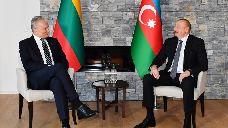 Azərbaycan və Litva prezidentləri Davosda görüşdü (FOTO)