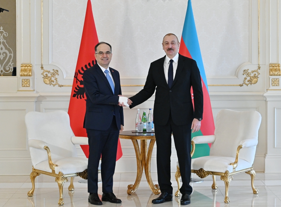 İlham Əliyev Albaniya Prezidenti ilə görüşdü (FOTO/YENİLƏNİB)