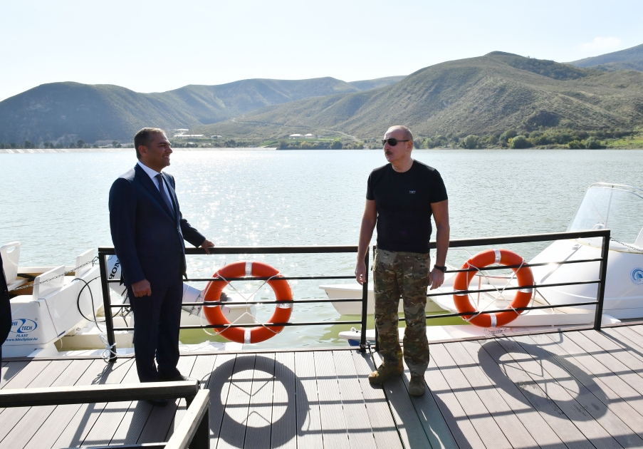 Prezident Tərtərdə park və su anbarının açılışında iştirak edib (FOTO/YENİLƏNİR)