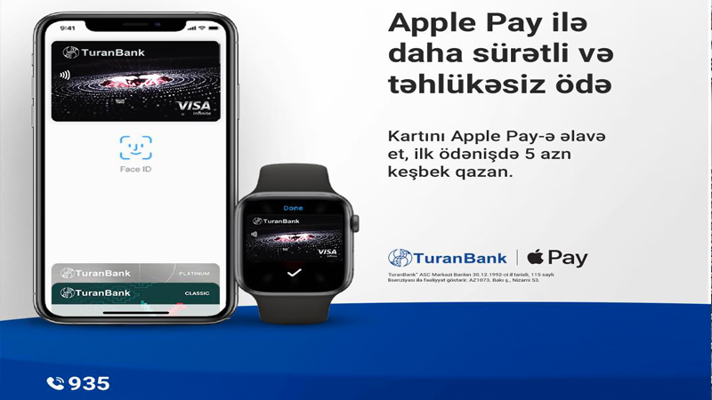 Apple Pay TuranBank-da - ilk ödənişdə 5 AZN keşbek!