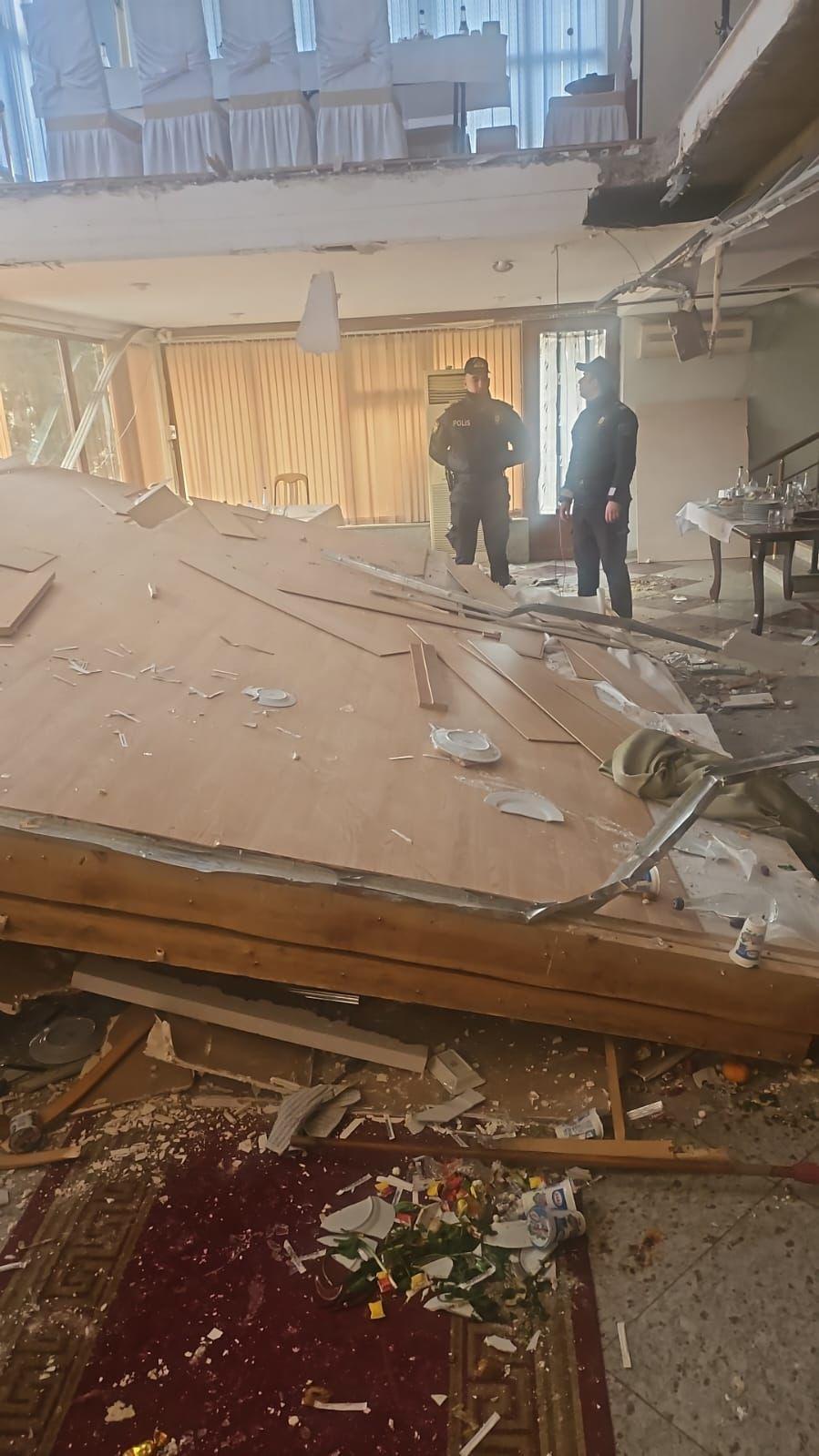 Yasamalda mərasim evinin tavanı çökdü, xəsarət alanlar var (FOTO)