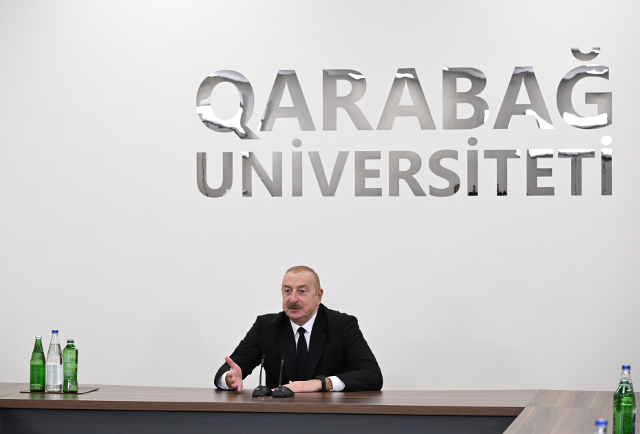 Prezident Qarabağ Universitetinin və yataqxanasının açılışında (YENİLƏNİB)