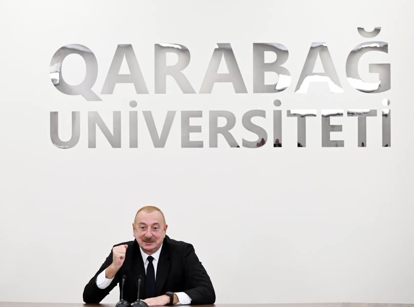 Prezident Qarabağ Universitetinin və yataqxanasının açılışında (YENİLƏNİB)