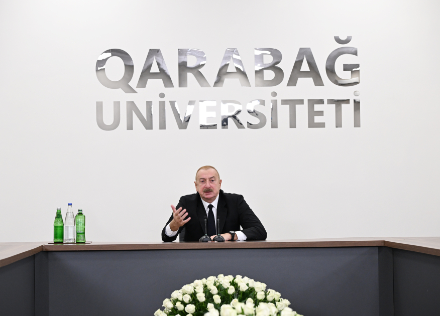 Prezident Qarabağ Universitetinin və yataqxanasının açılışında (YENİLƏNİB)