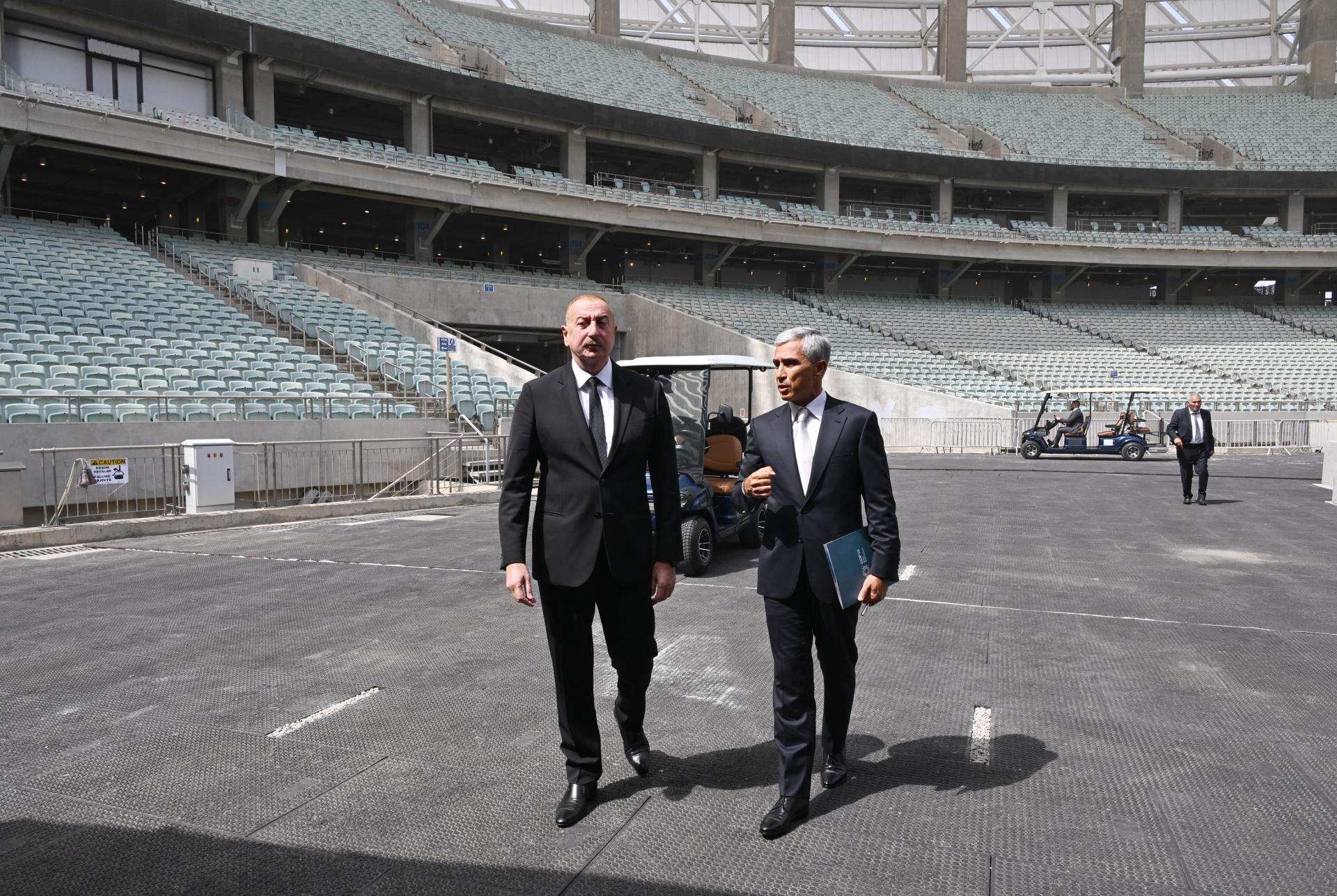 Prezident Bakı Olimpiya Stadionunun ərazisində COP29-a hazırlıqla bağlı görülən işlərlə tanış olub (FOTO)