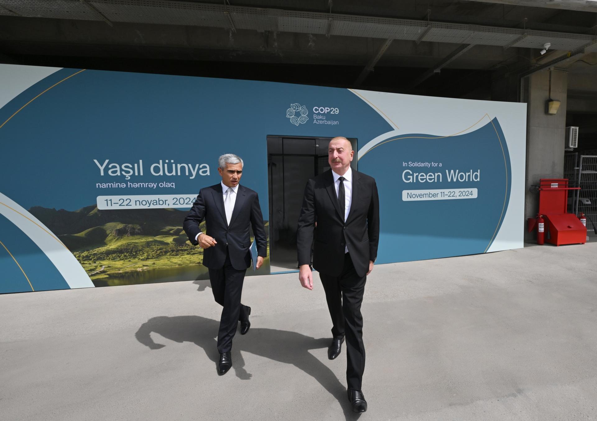 Prezident Bakı Olimpiya Stadionunun ərazisində COP29-a hazırlıqla bağlı görülən işlərlə tanış olub (FOTO)