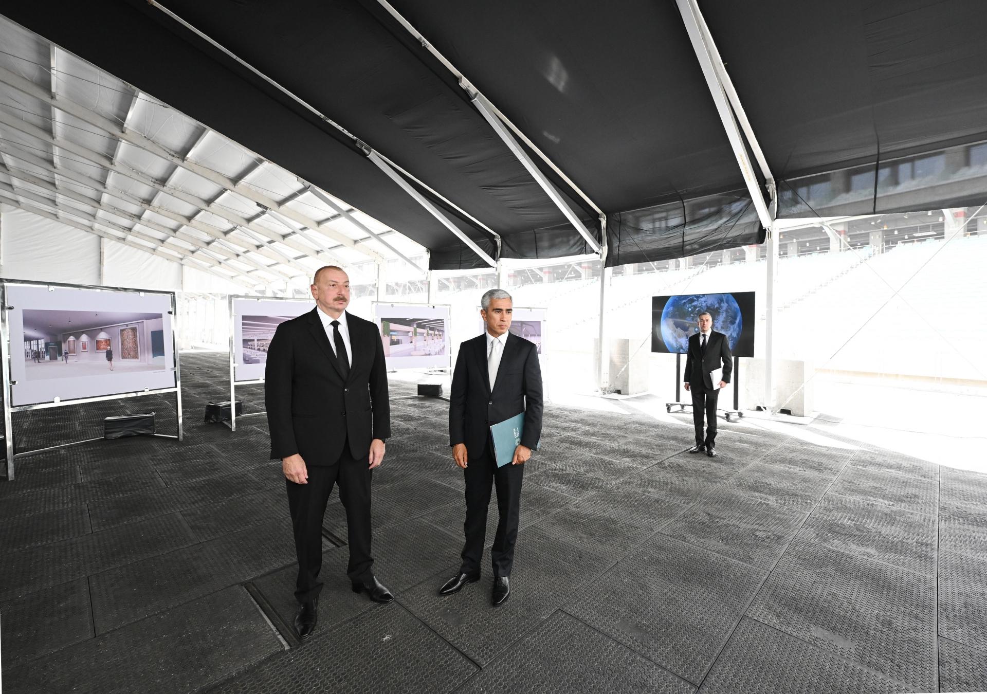 Prezident Bakı Olimpiya Stadionunun ərazisində COP29-a hazırlıqla bağlı görülən işlərlə tanış olub (FOTO)