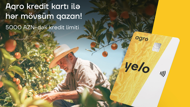 Yelo Bank-dan fermerlər üçün 12 ay güzəşt müddətli kredit kartı